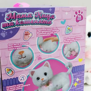 عروسک رباتیک گربه موزیکال با بچه CAT PETS 93381E _ربات اسباب بازی